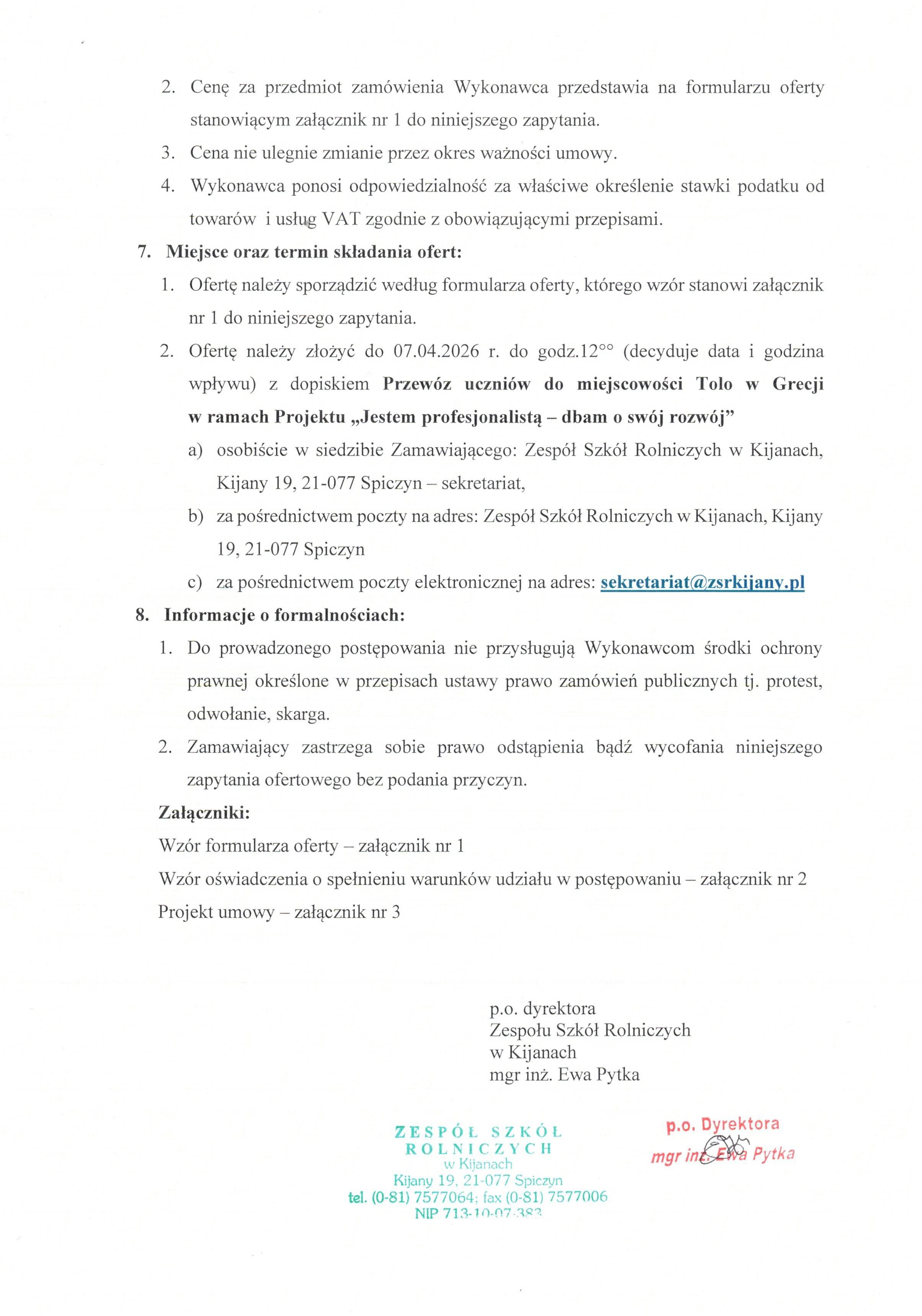 Zaproszenie do skadania ofert obrazy 2